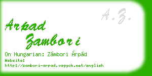 arpad zambori business card